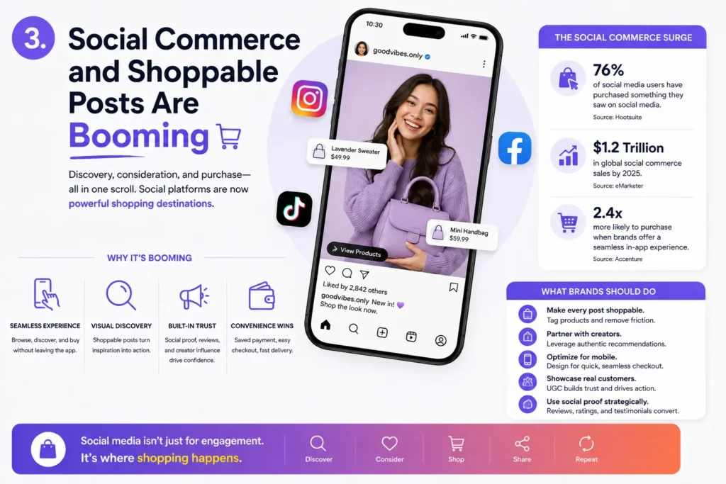 3. Social Commerce and Shoppable Posts Are Booming