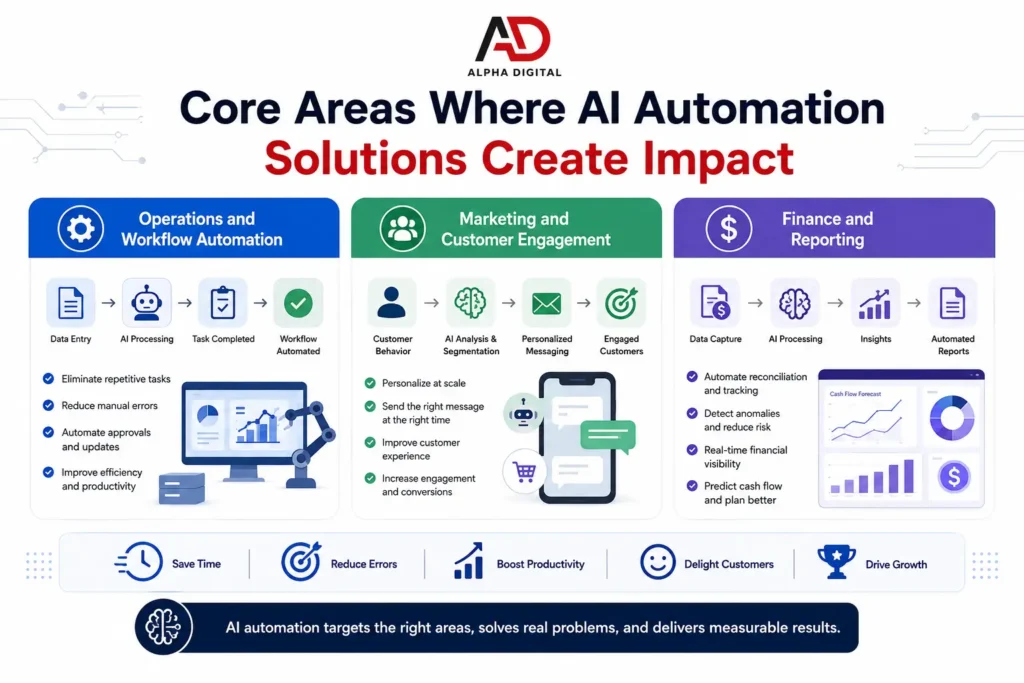 Core Areas Where AI Automation Solutions Create Impact
