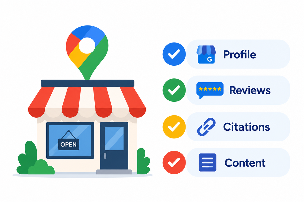 Affordable local SEO services checklist for a local shop.